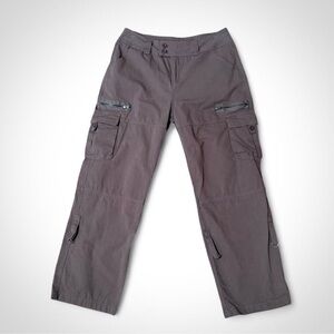 Women's Lightweight 100% Cotton Gray Cargo Pants size L